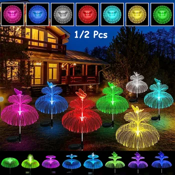 1/2Pcs слънчева едно/двуслойна лампа за медузи 7 цвята променяща се слънчева градинска светлина водоустойчива външна LED лампа пейзаж декор