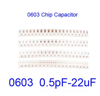 100pcs/Lot SMD дебел 0603 50V SMD дебел чип многослоен керамичен кондензатор 1pF - 22uF 10NF 100NF 1UF 2.2UF 4.7UF 10UF 1NF 100PF