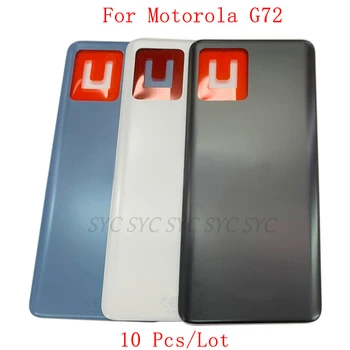 10Pcs/Lot Капак на батерията Корпус на задната врата за Motorola Moto G72 Заден капак с части за ремонт на лого