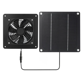 1Set слънчев панел вентилатор комплект 5W мини слънчев панел изпускателен вентилатор черен за пиле Coop домашни любимци къщи RV