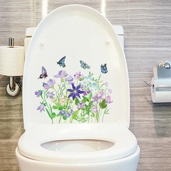 20*30cm Магнолия цвете творчески тоалетна стикери сменяеми баня тоалетна баня декорация стикери