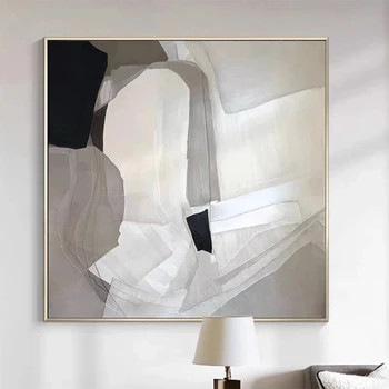 2022 Абстрактен сив цвят изкуство живопис с маслени бои върху платно стенописи изкуство стена украшение картини живопис за живо стая дома декор