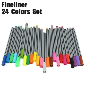 24-разнообразни цветове гел писалка 0.4mm фина точка съвет водна основа рисуване маркер писалки набор писане дъга оцветяване за художник бележки