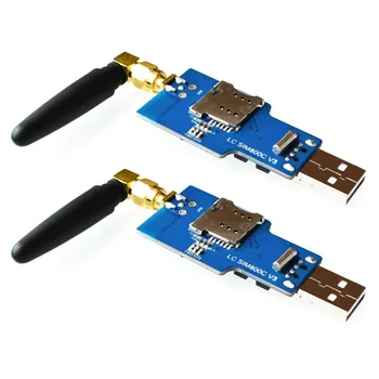 2X USB към Gsm сериен Gprs Sim800C модул Bluetooth компютърно управление + антена