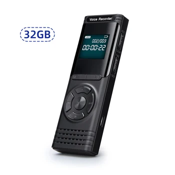 32GB цифров диктофон Гласово активиран рекордер Dictaphone MP3 плейър HD запис 13 Функция за непрекъснат запис на линия