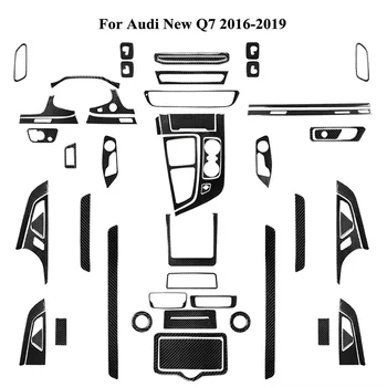 3D стикери за кола за Audi New Q7 2016 2017 2018 2019 Черни декоративни ленти аксесоари Авто въглеродни влакна интериорни корнизи