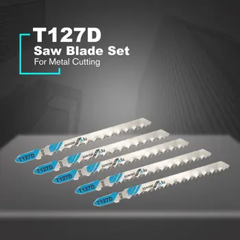  5Pcs / комплект T127D трион нож прободен трион комплект бутален крива трион режещ диск за твърд метал режещ инструмент