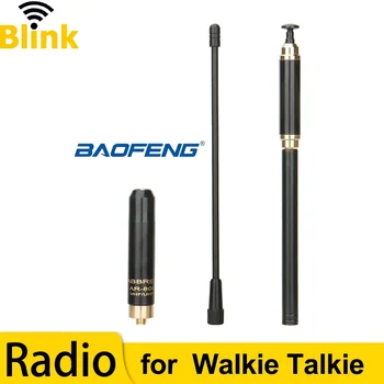 ABBREE AR-800 Ръчна телескопична радио антена UHF / VHF двулентова антена усилвател на сигнала за Baofeng Walkie Talkie