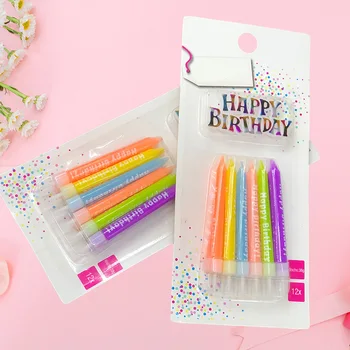Birthday Candles Color Printing Happy Birthday Candles Cake Decoration Holiday Theme Party Scene Layout Candy Colored Candles