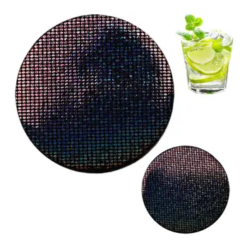 Car Drink Coaster 2pcs Colorful Glitter Leather Car Coaster Universal Automotive Waterproof Non-Slip Drink Coasters For Most