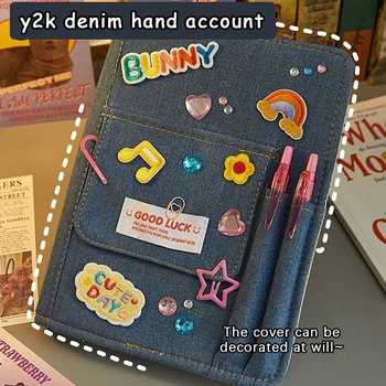 Creative Denim Notebooks Binder Journal Hand Ledger Diary With Pocket Girl Notebook Stationery Storage Корейски училищни пособия