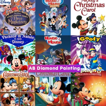 Disney 5D DIY Диамантена живопис бродерия карикатура Мики Доналд Дък пълен кръг диамант Мозайка домашен декор