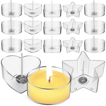 DIY Осъществяване на консумативи Ясни лесни за използване свещници със свещници фитили Чаена светлина Свещници с фитили за свещи