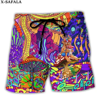 Hippy Trippy цветни очи гъби череп плувни шорти лято плаж почивка шорти мъжки плувни плажни панталони половин панталони -3