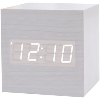 HOT-LED подсветка цифров термометър будилник гласов контрол ретро блясък часовник настолна маса светлинен часовник у дома