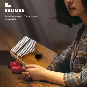 Kalimba Thumb Piano with Tuning Tool, Finger Harp Piano, Музикален инструмент, Подарък за деца, възрастни и начинаещи, 17 или 21 клавиша