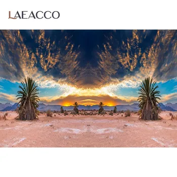 Laeacco Desert Sunset Scenic Background За фотография Desert Wilderness Oasis Party Photo Background Photocall Photo Studio