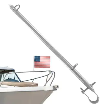 Marine неръждаема стомана лодка флаг полюс Rail Mount Holder персонал с база Adjutable за яхта
