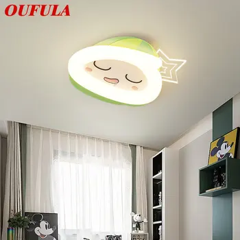 OUFULA Модерна таванна лампа LED 3 цвята Творческо моделиране на плодове Карикатура Детска светлина за домашна детска спалня