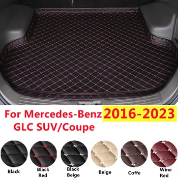 SJ Професионална подложка за багажник за кола за Mercedes-Benz GLC SUV Coupe XPE Кожена опашка Задна товарна подложка Водоустойчива висока страна