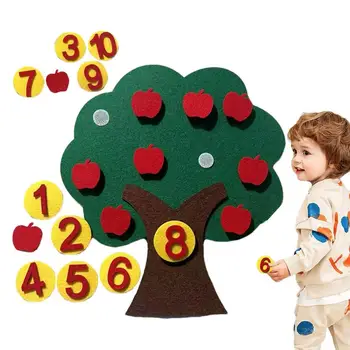 Tree Felt Set Детска градина броене игра брой играчки Монтесори образователни STEM играчки за деца рожден ден