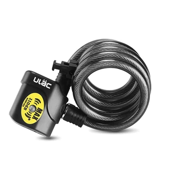 ULAC Заключване на велосипеди Електронно заключване на алармата Колоездене 110Db силен кабел за велосипеди против кражба брави Road Bike Safe Wire Locks