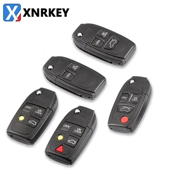 XNRKEY Smart Flip Remote Key Shell 4 Бутон за Volvo XC70 XC90 V50 V70 S60 S80 C30 Калъф за ключ за замяна на автомобил