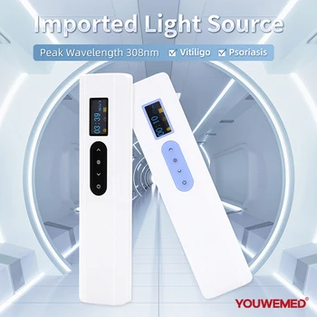 YOUWEMD 308NM UVB лампа за фототерапия Устройство за лечение на витилиго UV теснолентова ултравиолетова светлинна терапия Псориазис петна екзема
