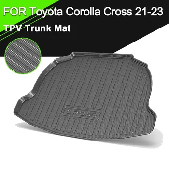 Автомобилна задна подложка за багажника за Toyota Corolla Cross 2021-2023 TPV водоустойчива неплъзгаща се гумена товарна облицовка от въглеродни влакна