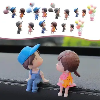 Аксесоари за кола Сладък карикатура двойки действие фигура фигурки балон орнамент авто интериор табло за момичета подаръци капка N7W1