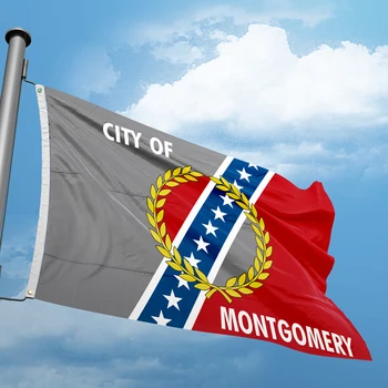 Алабама Монтгомъри Флаг 3 * 5FT 90 * 150CM САЩ Държави Градски знамена Америка Персонализирани декор банери полиестер UV устойчивост Двоен шев