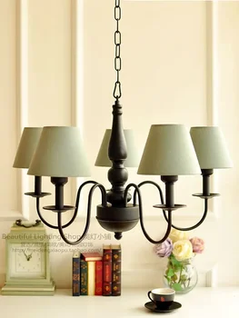 Американски полилей ретро проста артистична спалня проучване желязо декоративна лампа