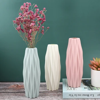 Декорация на ваза за цветя Начало Пластмасова ваза Бяла имитация на керамична саксия за цветя