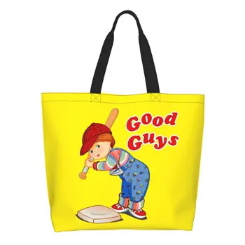 Добри момчета бейзболен играч пазаруване платно чанти за многократна употреба голям капацитет хранителни стоки детска игра чъки карикатура мъкна купувач чанти