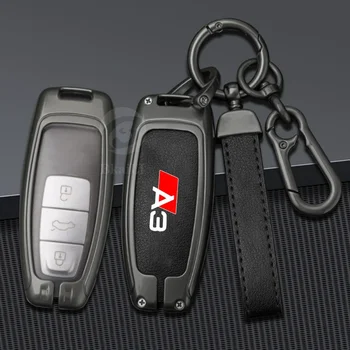 За AUDI A3 8P 8L 8V S3 RS3 S линия 2023 Персонализирано лого Аксесоари за ключодържатели Цинкова сплав кола Smart Remote Key Case Cover Holder Shell