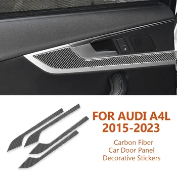За Audi A4 A5 A4L B9 2015-2023 Автомобил-стайлинг истински въглеродни влакна кола врата панел декоративни стикери Авто интериорни аксесоари