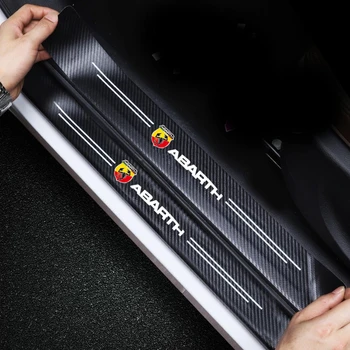 За FIAT Abarth 500 метал 3D въглеродни влакна кола стикер паста протектор лента авто врата перваза против надраскване лента аксесоари