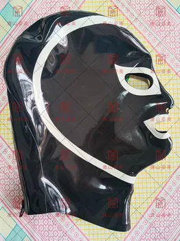 латексова маска Черно-бяла латексова качулка отворени очи нос уста персонализирана