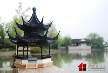 мащаб 1/25 древна китайска архитектура модел комплект mortise и tenon структура луната павилион древен павилион