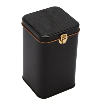 Метални кутии за чай Висококачествен Lock Tinplate Кутия за съхранение на бонбони за кафе Калай Може Черно