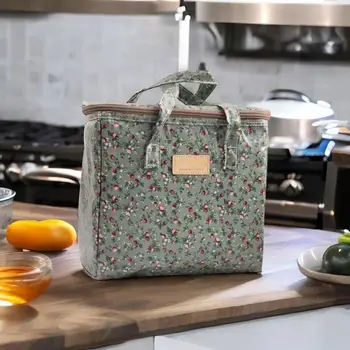 Многократна употреба изолирана чанта за пикник Многофункционален платнен охладител за пътуване на открито Туризъм за съхранение на храна