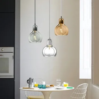 Модерен минималистичен полилей за ресторант Творческа личност Бар Спалня Нощна лампа Единични стъклени лампи за кратуни