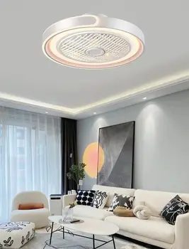 Модерен ултра тънък 20 см спалня таван вентилатор светлина Samrt APP дистанционно управление Home Decro таванна лампа с вентилатор вътрешен полилей
