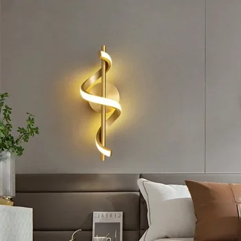 Модерна LED лампа за стена за хол трапезария спалня нощно легло вътрешен творчески стенен декор светлини декоративни стенни свещници