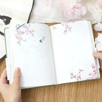 Нов A5 сладък цвят илюстрация вътре страница бележник китайски стил твърда корица страница дневник книги наръчник скрапбук подарък