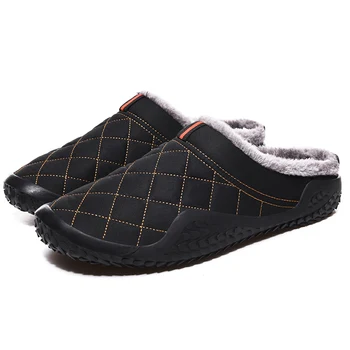 Нови памучни чехли Мъжки зимни обувки на открито Водоустойчиви студено устойчиви ежедневни обувки Мъже плюшени топли мъжки обувки Памучни чехли