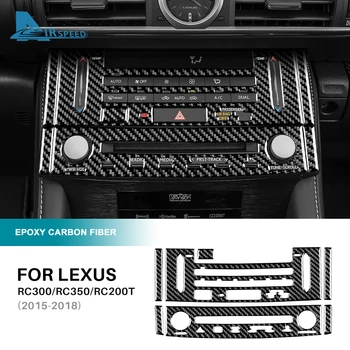 Реална мека карбонова облицовка за Lexus RC300 RC350 RC200T 2015 2016 2017 2018 Аудио център Климатик стикер