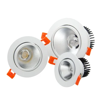  Регулируем вдлъбнат Downlight 5/7/9/12/15W COB LED таванна лампа AC 110 / 220V прожектор вътрешно осветление за фоайе проучване топло бяло
