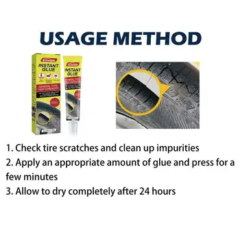 Ремонт на гуми от каучуков цимент за автомобили Лесен за използване водоустойчив ремонт на лепило за автомобилни колела Дълготраен ремонт