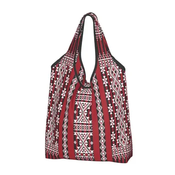 Сладък червен Kabyle килим модел пазаруване мъкна преносима геометрия геометрични хранителни стоки рамо купувач чанта